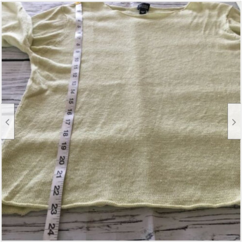 Eileen Fisher 100% Linen Long Sleeve Sweater Top - Picture 7 of 8